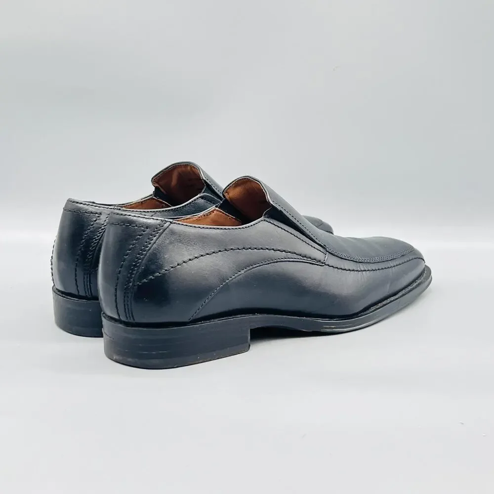 Johnston & Murphy Shoes Mens 7 Black Leather Slip On Dress Oxford Square Toe
